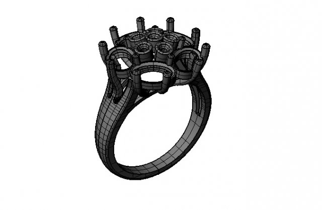 Download 5 oval gem mother ring 3D Model