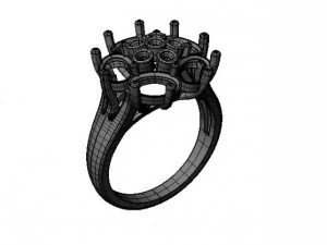 5 oval gem mother ring 3D Print Model