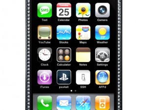 apple iphone 3g with sapphires and a gold framewor Model 3D