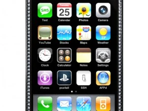 apple iphone 3g with sapphires and a gold framewor 3D Model
