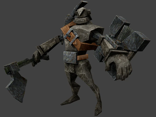stone soldier 3D Model .c4d .max .obj .3ds .fbx .stl .blend
