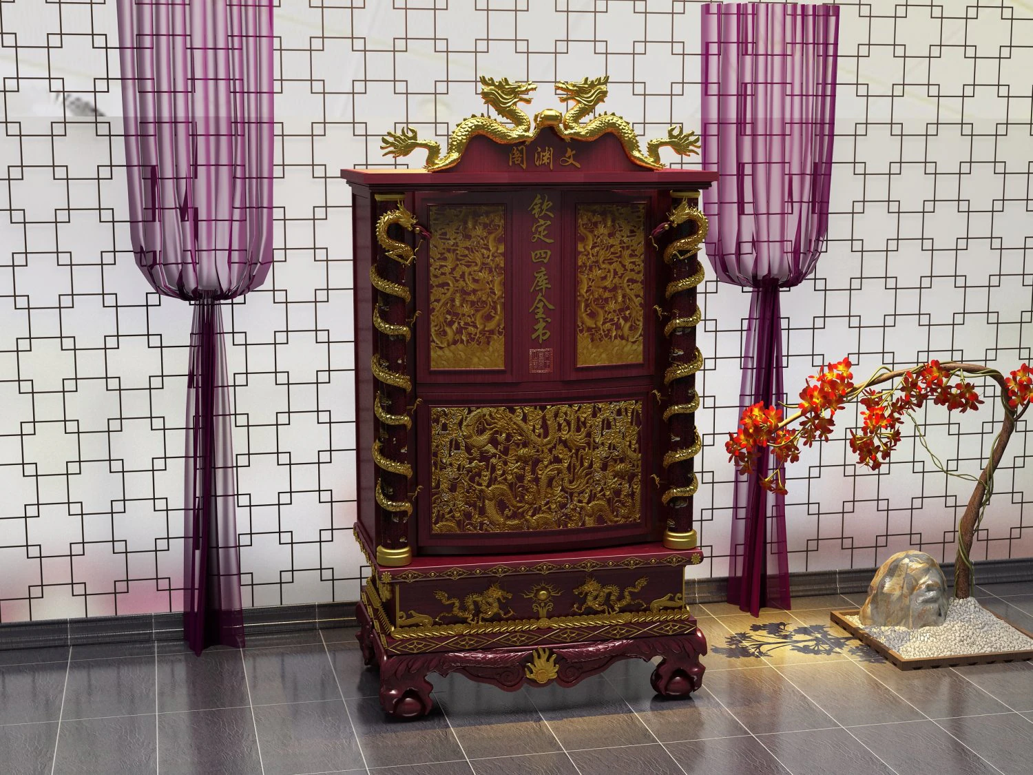 china collection counters 3D Model .c4d .max .obj .3ds .fbx .stl .blend 