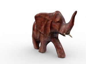wooden elephant Modèle 3D