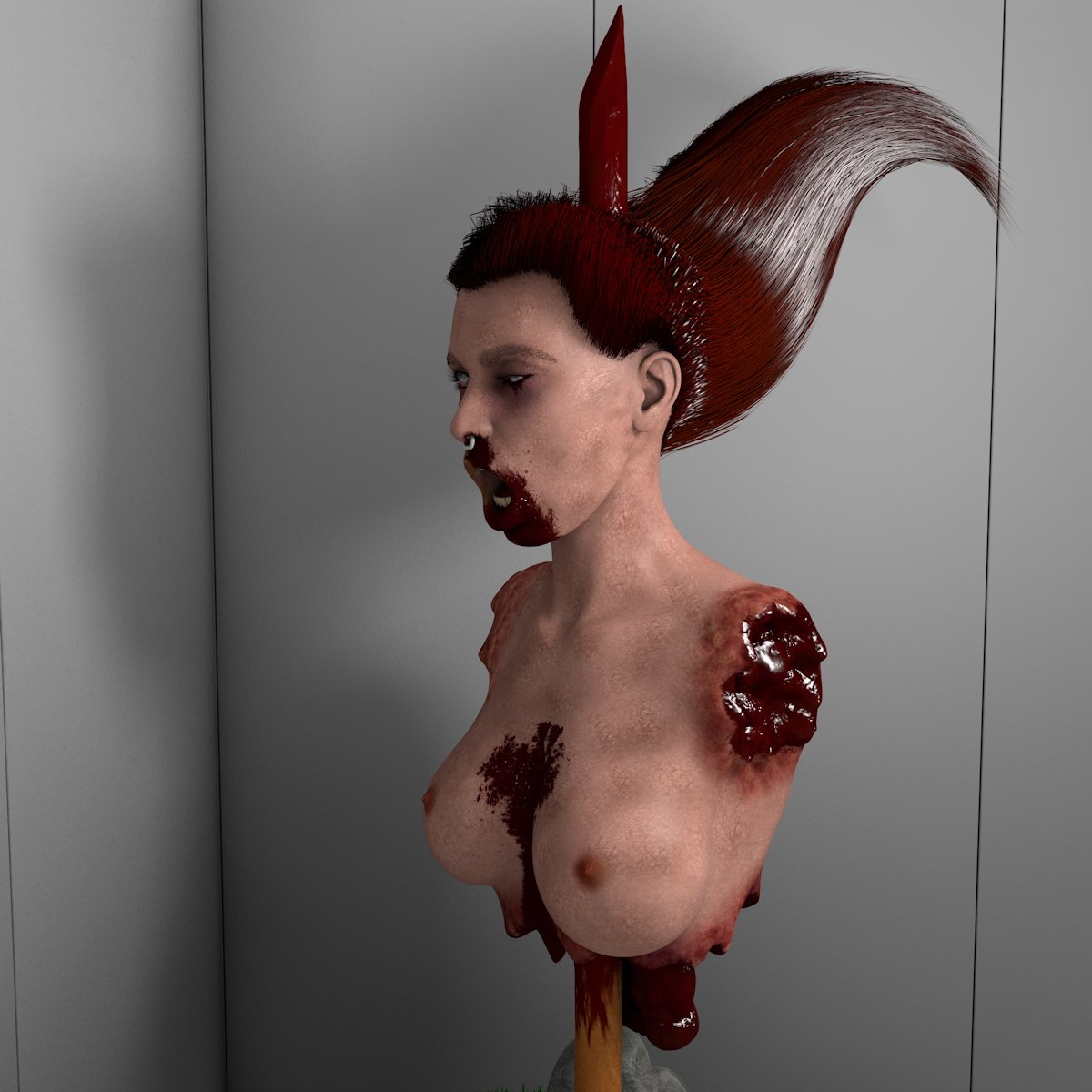To continue... mutilated girls corpse Modele 3D. 