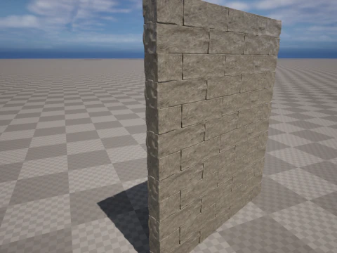 Steinmauer bearbeitbar 3D Modell