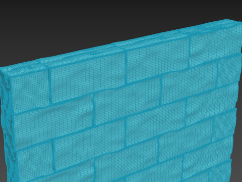 Stone Wall Editable Model 3D