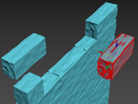 Stone Wall Editable Model 3D