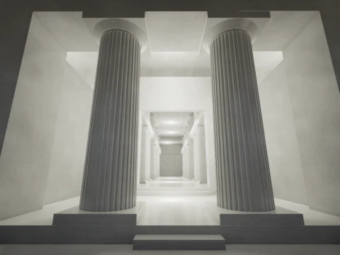 Italy Paestum Temple Of Poseidon-Second Temple Of Hera 3D Model
