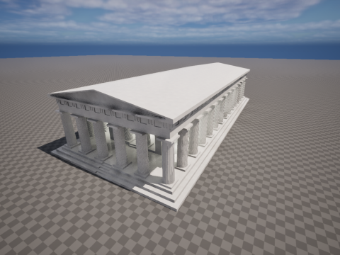Italy Paestum Temple Of Poseidon-Second Temple Of Hera 3D Model