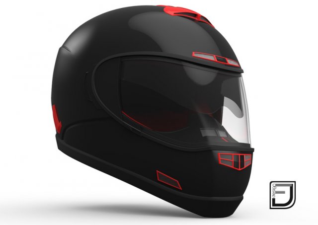 black and red helmet h07 Model 3D .c4d .max .obj .3ds .fbx .stl .blend 