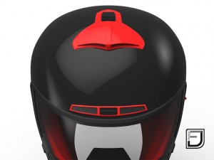 black and red helmet h07 Model 3D