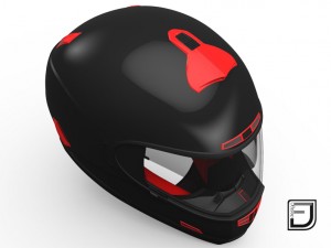 black and red helmet h07 Model 3D