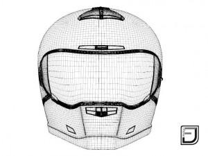black and red helmet h07 Model 3D