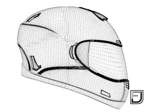 black and red helmet h07 Model 3D