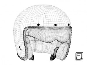 black r helmet h08 3D 모델