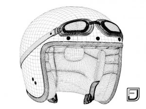 black r helmet h09 3D Model