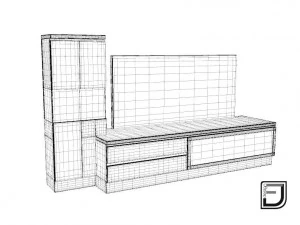 dudukan televisi 5 Model 3D