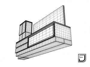 dudukan televisi 5 Model 3D