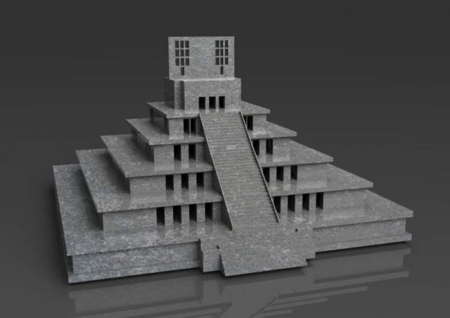 temple of the five floor building Modelo 3D .c4d .max .obj .3ds .fbx .stl .blend 