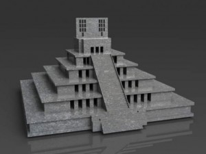 temple of the five floor building 3D Model