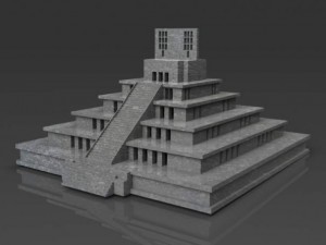 temple of the five floor building Modelo 3D