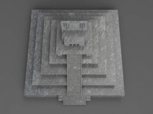 temple of the five floor building Modelo 3D