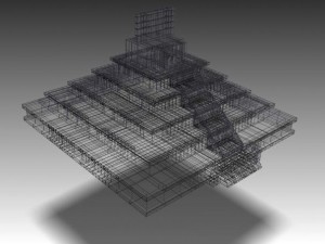 temple of the five floor building Modelo 3D