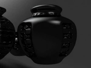 black mud vases 3D Model