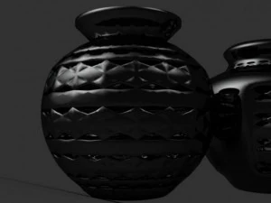 black mud vases 3D Model