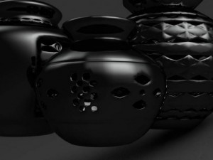 black mud vases 3Dモデル