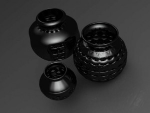 black mud vases 3Dモデル