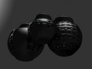 black mud vases 3D Model