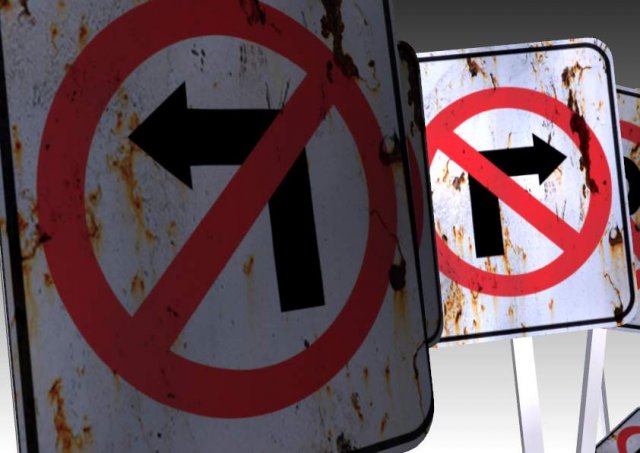 traffic signs 3D Model .c4d .max .obj .3ds .fbx .stl .blend 