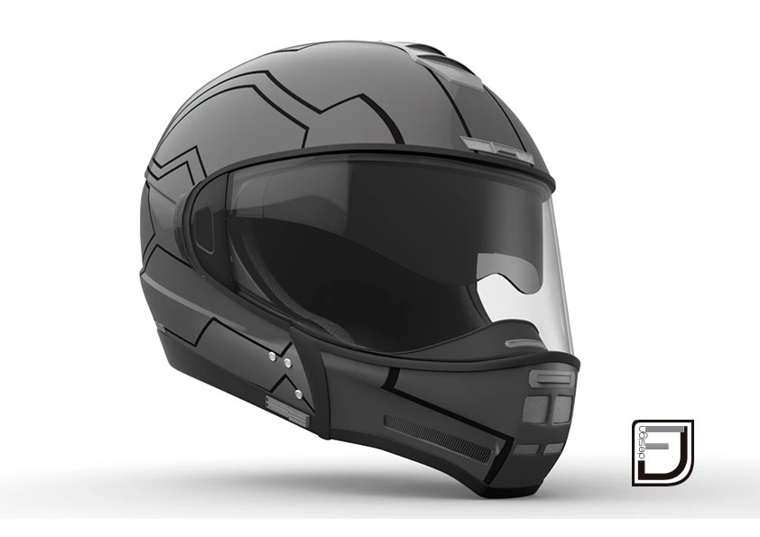 Grey Modular Helmet H12 3D Model .c4d .max .obj .3ds .fbx .stl .blend 