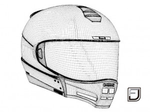 Grey Modular Helmet H12 Modelo 3D