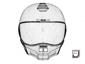 Grey Modular Helmet H12 Modelo 3D