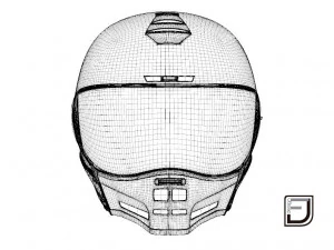 Grey Modular Helmet H12 3D Model
