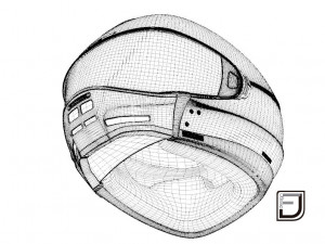Grey Modular Helmet H12 Modelo 3D