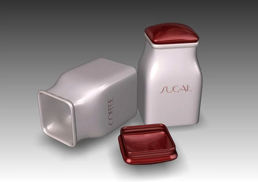 sugar and coffee containers 3D Model .c4d .max .obj .3ds .fbx .stl .blend 