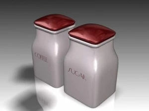 sugar and coffee containers 3D Model