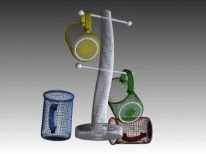 four cups with base 3D Model