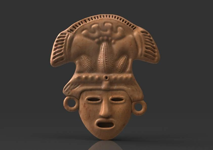 funeral aztec mask 3D Model .c4d .max .obj .3ds .fbx .stl .blend