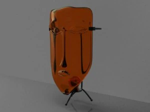 glass mask with candle 3D Model