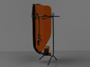 glass mask with candle 3Dモデル