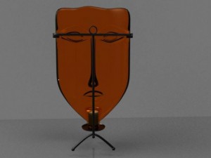 glass mask with candle 3Dモデル