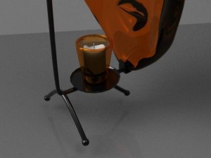 glass mask with candle 3Dモデル