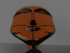 glass mask with candle 3Dモデル