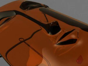 glass mask with candle 3D Model