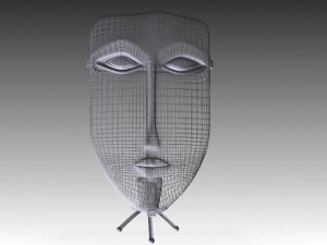 glass mask with candle 3Dモデル