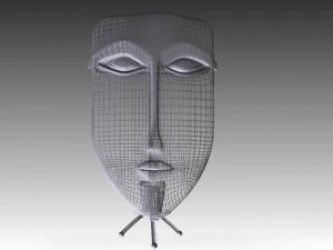 glass mask with candle 3D Model